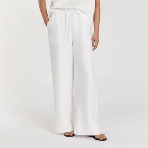 DISSH GINA WHITE LINEN ELASTIC WAIST PANT Size 2